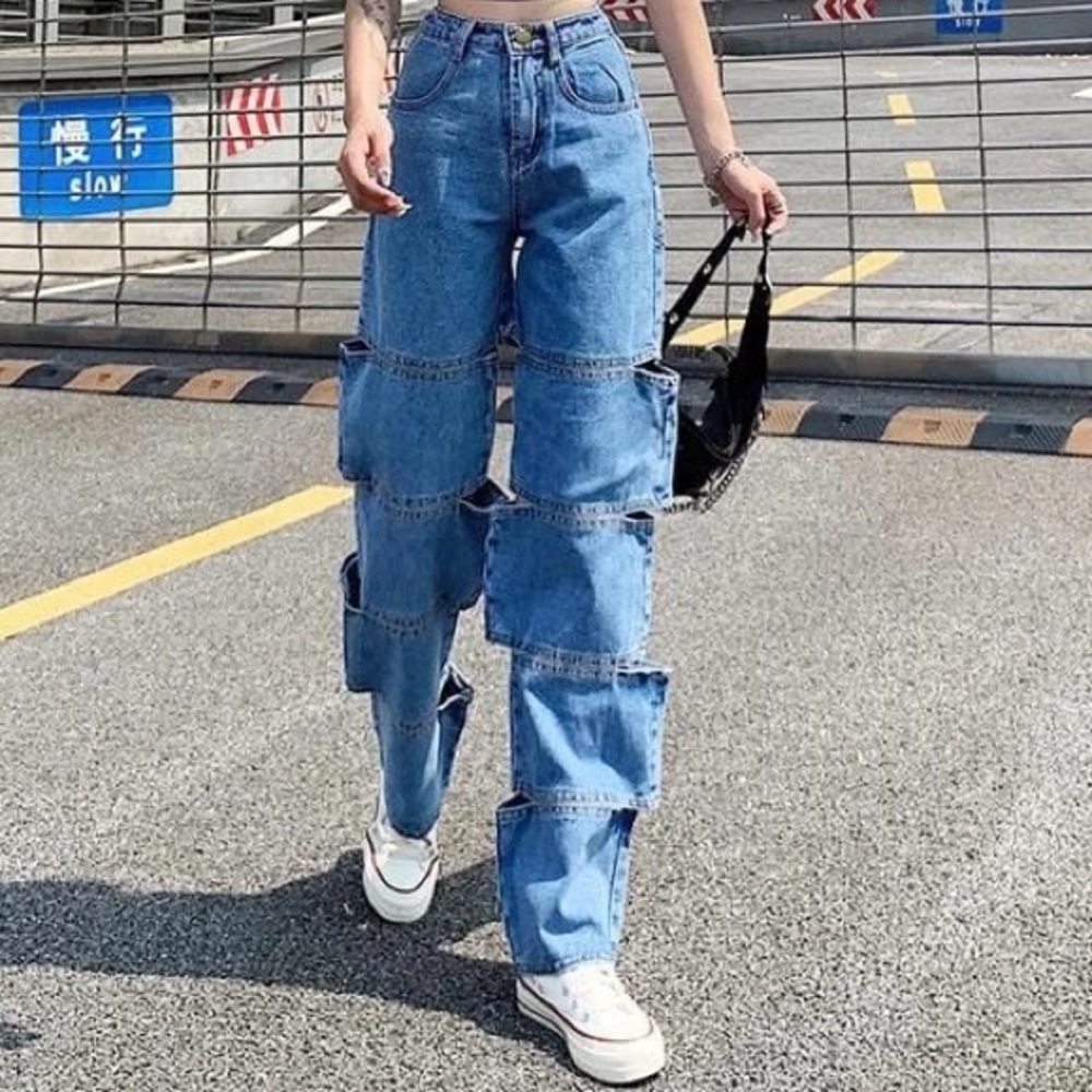 Punk Cut Out High Waisted Jeans